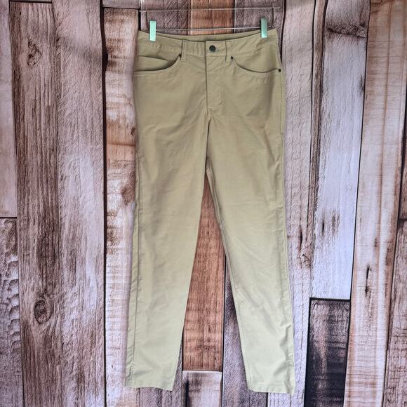 Lululemon Pants ABC Utilitech Tan Khaki Slim Casual Classic Versatile Size 28 - Picture 1 of 8